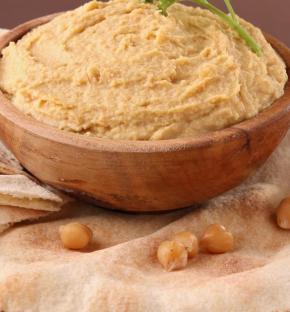 Smooth Hummus Served with Warm Pita Bread