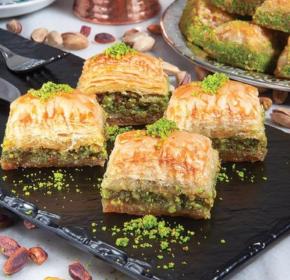 Turkish Baklava Phyllo Pastry with Nuts and Honey Syrup