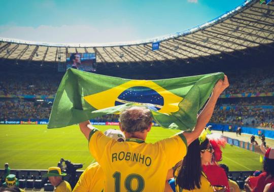 Brazilian Fans Filling the Stadium with Pure Excitement