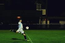 Player Executing First-Time Shots on Goal in Soccer