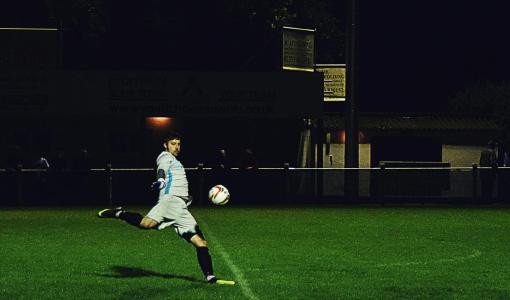 Player Executing First-Time Shots on Goal in Soccer