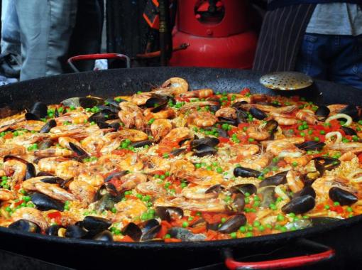 Seafood Paella Spanish Rice with Mixed Seafood