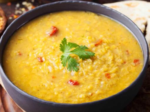 Indian Dhal Spiced Lentil Stew with Rice or Naan
