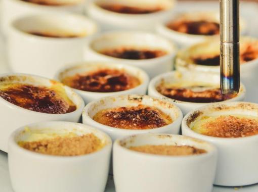 French Crème Brûlée Custard with Caramelized Sugar