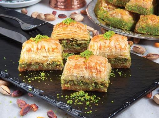 Turkish Baklava Phyllo Pastry with Nuts and Honey Syrup